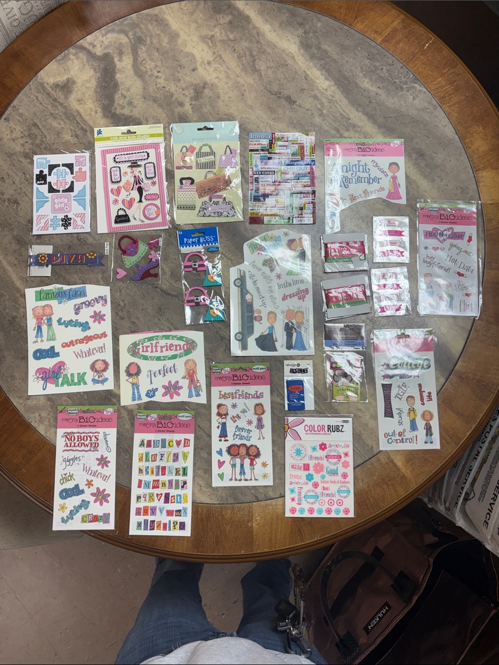 Assorted Girl-Themed Sticker and Embellishment Lot - scrapbooking lot 21